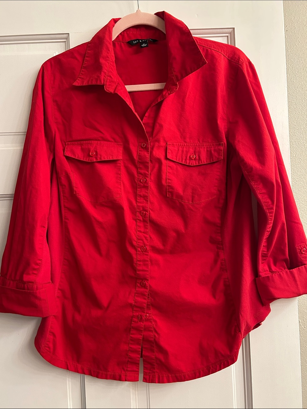 Zac & Rachel Bold Red Collared Shirt